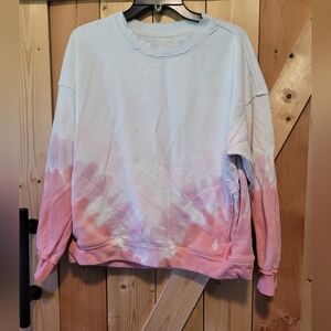 Free People Tie-Dye Sweatshirt with Pink and White Gradient